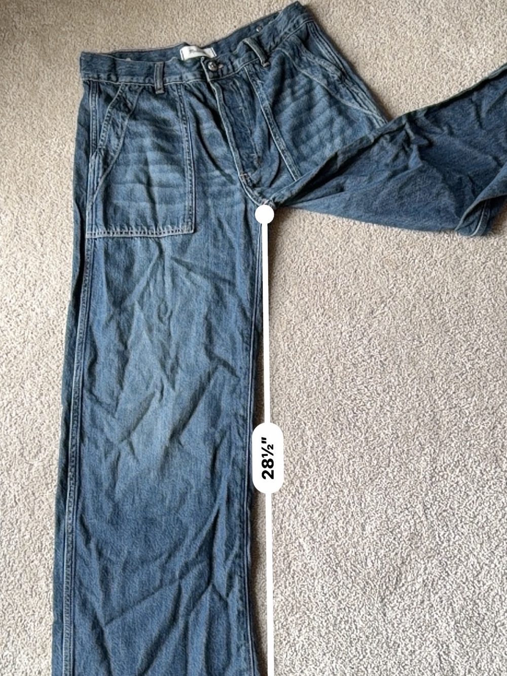 Madewell Straight-Leg Denim Jeans in Medium Blue - Picture 7 of 8